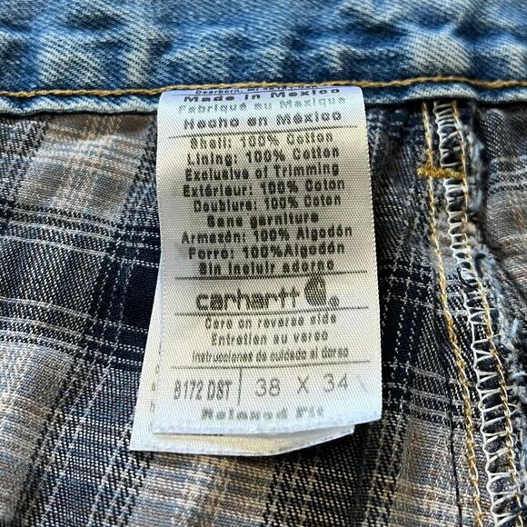 Carhartt Detroit Style Blanket Lined Blue Jeans 38Wx30L - Picture 5 of 8